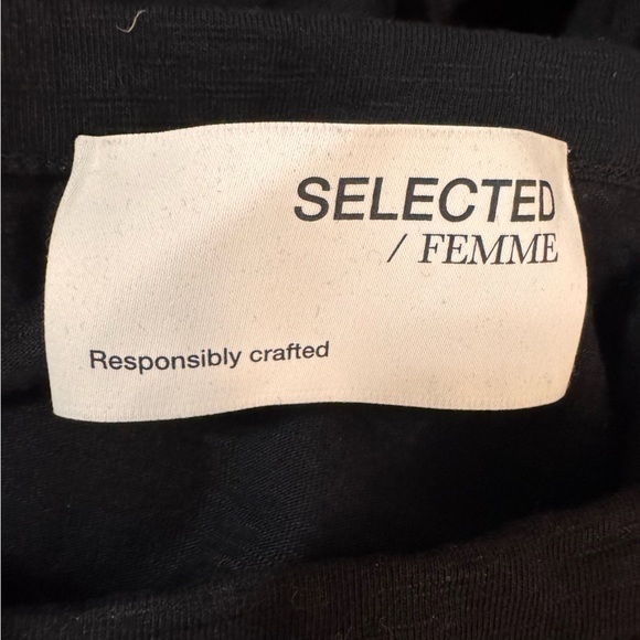 Selected Femme Rylie Tiered Black Dress Size Medium 100% Cotton - Picture 12 of 15